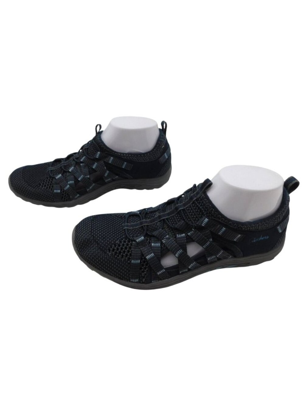 Skechers Womens Navy Blue Outdoor Lifestyle Shoes Size 8 Slip On Reggae Fest